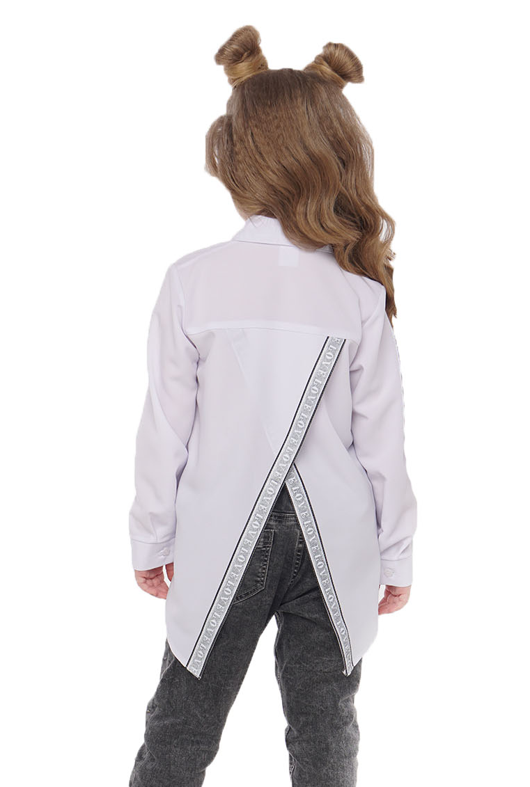 картинка Блузка Jolanda белая с разрезом на спинке Бл.000582 от магазина ОЛМИ